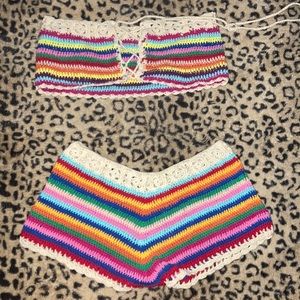 colorful crotchet two piece